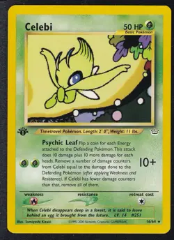Pokemon Celebi 16/64 1st Edition Rare Neo Revelation - Image 1