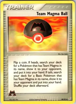 Team Magma Ball 80/95 Team Magma vs Team Aqua Pokemon TCG LP Normal - Image 1