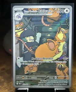 Team Rocket's Raticate 202/182 Destined Rivals IR Holo EN NM card - Image 1