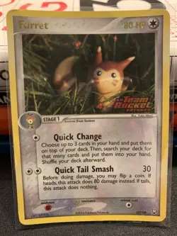 Pokemon TCG Furret 22/109 Team Rocket Returns Rare Reverse Holo 2004 ENG LP - Image 1