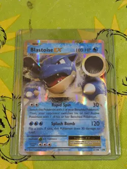 Blastoise EX 21/108 Holo EX Rare Evolutions Pokemon Damaged - Image 1