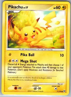 Pikachu 71/99 Non Holo Arceus - Pokemon Card - NM - Image 1
