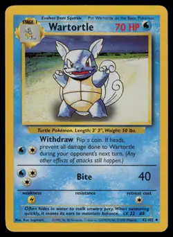Wartortle 42/102 Uncommon Base Set Unlimited Pokemon Lightly Played - Image 1