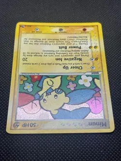 2006 Nintendo Pokemon TCG Card Minun POP Series 3 Holo 4/17 - Image 3