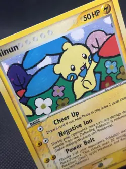 2006 Nintendo Pokemon TCG Card Minun POP Series 3 Holo 4/17 - Image 4