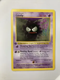 GASTLY BASE SET FIRST EDITION POKEMON CARD GOOD CONDITION - Image 1