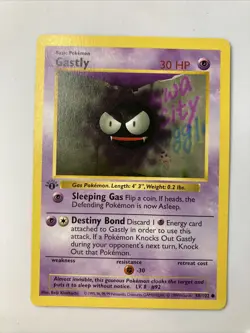 GASTLY BASE SET FIRST EDITION POKEMON CARD GOOD CONDITION - Image 2