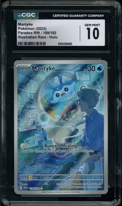 Pokemon English Mantyke Paradox Rift Illustration Rare 189/182 CGC 10 - Image 1