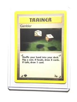 GAMBLER - 60/62 - 1st Edition Fossil - Common - Pokemon Card - NM - Image 1