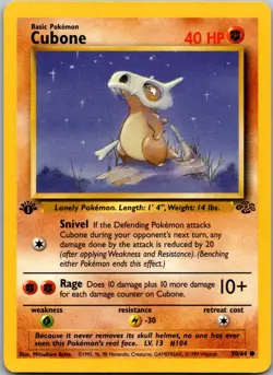Cubone 50/64 Common Jungle Pokemon 1st Edition Moderately Played - Image 1