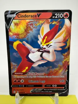 Cinderace V 018/072 Shining Fates NM Ultra Rare Pokemon Card P2 - Image 2