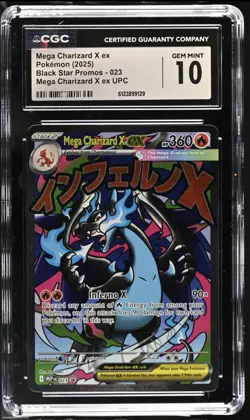 2025 POKEMON #023 MEGA CHARIZARD X EX CGC 10 GEM MINT - Image 1