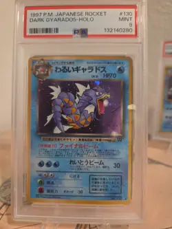 Pokemon 1997 P.M. Japanese Dark Gyarados Holo #130 PSA 9 - Image 1