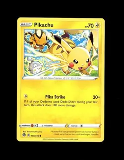 2022 Pokemon SILVER TEMPEST PIKACHU 49/195! NM - Image 1