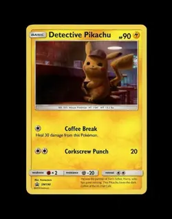 2019 Pokemon BLACK STAR PROMO DETECTIVE PIKACHU HOLO SM190! LP - Image 1