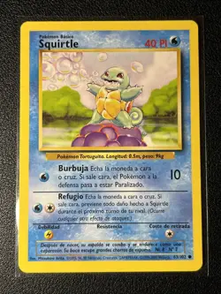 Squirtle Spanish Pokemon Base Set #63 1999 - Image 1