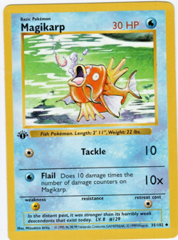 Pokemon Magikarp 35/102 Base Set 1st Edition Shadowless NM Great Condition - Image 1