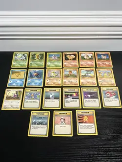 Vintage Pokemon TCG Base Set Unlimited Bulk Common & Uncommon Cards - Lot of 21 - Image 1