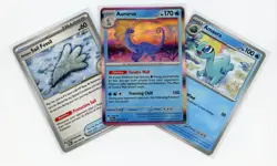 Antique Sail Fossil, Amaura, Aurorus Pokemon Evolution Set Reg ME03 NM - Image 1
