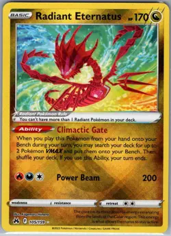 Radiant Eternatus 105/159 SWSH: Crown Zenith - Pokemon Card - NM - Image 1