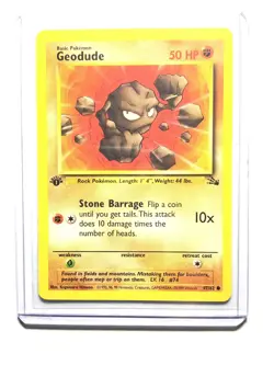 GEODUDE - 47/62 - 1st Edition Fossil - Common - Pokemon Card - NM - Image 1