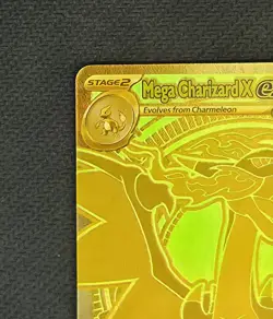 Mega Charizard x Ex Gold Hyper Rare 130/094 Phantasmal Flames Pokemon Card TCG - Image 3