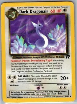 Dark Dragonair 33/82 Non Holo Team Rocket - Pokemon Card - LP - Image 1