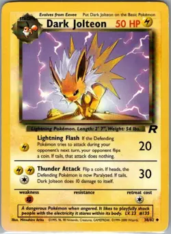 Dark Jolteon 38/82 Non Holo Team Rocket - Pokemon Card - LP - Image 1