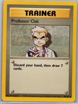 Professor Oak 88/102 Non Holo Base Set - Pokemon Card - LP - Image 1
