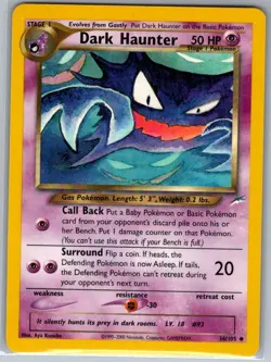 Dark Haunter 36/105 Non Holo Neo Destiny - Pokemon Card - NM - Image 1