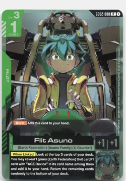Flit Asuno (GD02 Release Event) Foil Rare Gundam Promotional Card GD02-088 NM - Image 1
