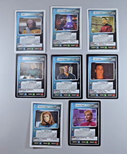 Star Trek CCG Bridge Crew Lot 8 Cards Worf Picard Crusher Mixed 5586 - Image 1
