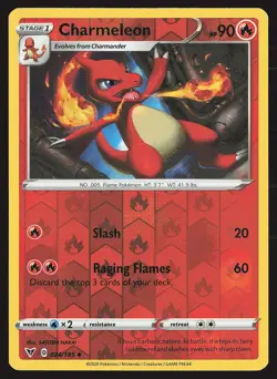 SWSH04: Vivid Voltage Charmeleon #024/185 Reverse Holo Pokemon Card - Image 1