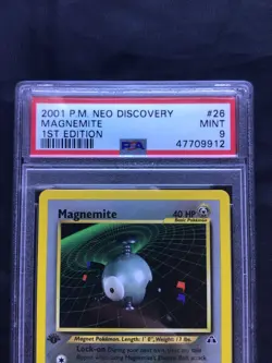 Pokemon Cards: 1st Edition Neo Discovery Rare: Magnemite 26/75: PSA 9 - Image 3
