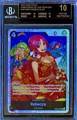 BGS 10 Black Label Rebecca SR 2023 One Piece TCG English Awakening New Era POP 2 - Image 1