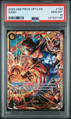 2025 ONE PIECE OP13-CARRYING ON HIS WILL #120 SABO PSA 10 - Image 1