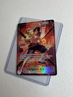Portgas D Ace Alt Art Leader OP16-001 Time of Battle ENGLISH - Image 1