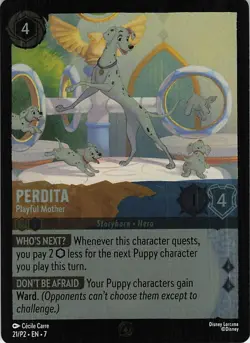 Perdita - Playful Mother Promo Disney Lorcana Promo Cards 21 NM Cold Foil - Image 1
