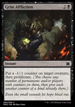 *FOIL* GRIM AFFLICTION NM Modern Masters 2015 mtg Black *FOIL* - Image 1