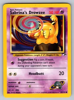 Sabrina's Drowzee 92/132 Common Gym Heroes Pokemon Unlimited Near Mint - Image 1