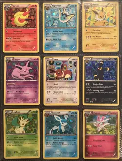 Pokemon Full Eeveelution Set Black & White Promo BW87 - BW94 Holo + XY04 Sylveon - Image 1