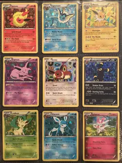 Pokemon Full Eeveelution Set Black & White Promo BW87 - BW94 Holo + XY04 Sylveon - Image 2