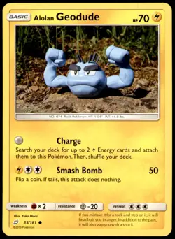 Alolan Geodude 35/181 Common Team Up Pokemon Near Mint - Image 1