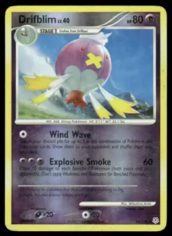 2007 Pokemon Drifblim Rare Diamond & Pearl 24/130 Reverse Holo DMG - Image 1