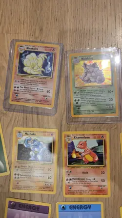 Base Set Regular Pokemon Card Bundle 2 x holo ninetales nidoking TOPPS - Image 2