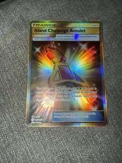 Pokemon Gold Secret Rare Amulet Card Island Challenge 265/236 Cosmic Eclipse - Image 1