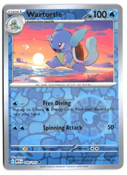 Wartortle 008/165 SV: Scarlet & Violet 151 Reverse Holofoil EN Pokemon NM - Image 1