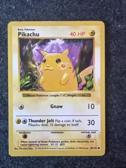 1999 Pokemon Pikachu Base Set Red Cheeks, Shadowless, #58/102 - Image 1