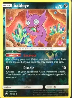 Pokemon TCG Sableye 88/168 Celestial Storm Reverse Holo Uncommon - Image 1
