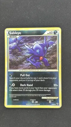 Sableye 35/90 Uncommon HGSS Undaunted Pokemon Reverse Holo Lightly Played - Image 1